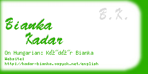 bianka kadar business card